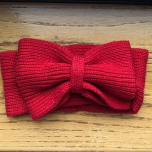Red Kate Spade solid bow knot headband